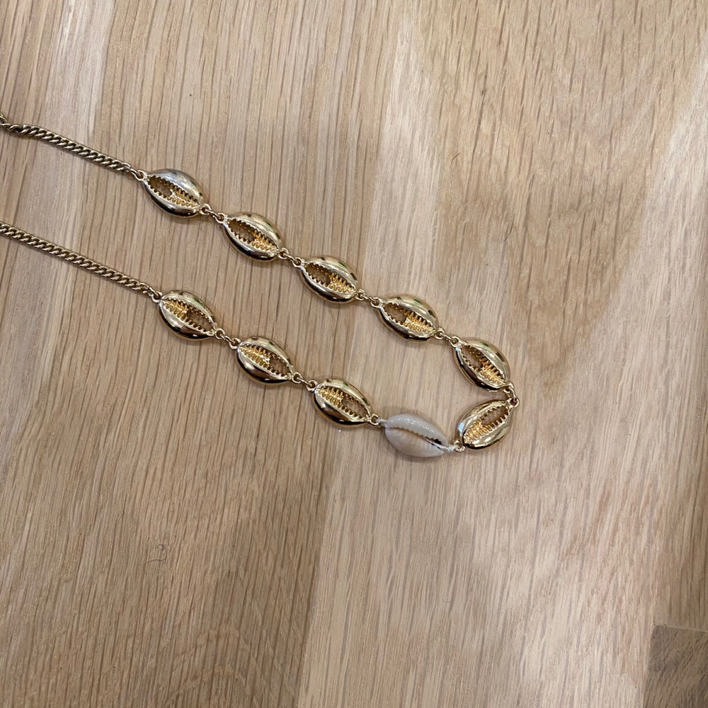 Topshop Gold Shell Necklace
